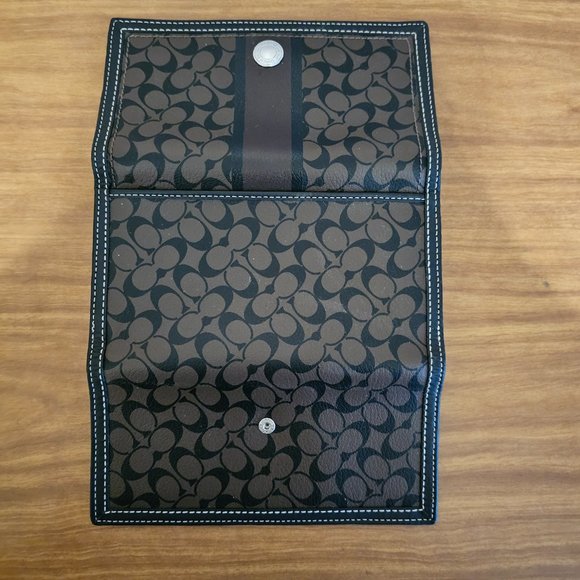 Signature C "Coach" Wallet Full Sized Trifold Brown Tan - Picture 3 of 5